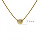 0.05 Carat Bezel Set Round Diamond Pendant on Snake Chain 14K Yellow Gol