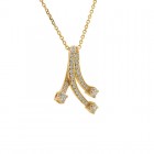 0.95 Carat Round Diamond Slider Pendant on Cable Link Chain 14K Yellow Gold