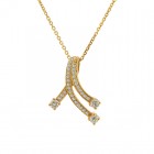 0.95 Carat Round Diamond Slider Pendant on Cable Link Chain 14K Yellow Gold