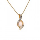 0.80 Carat Opal & 0.20 Carat Diamond Pendant Necklace 14K Yellow Gold 