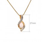 0.80 Carat Opal & 0.20 Carat Diamond Pendant Necklace 14K Yellow Gold 