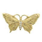 0.10 Carat Diamond Vintage Butterfly Pendant 14K Yellow Gold 