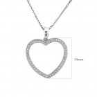 0.20 Carat Round Cut Diamonds Heart Shaped Pendant 14K White Gold Chain