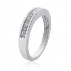 0.75 Carat Princess Cut Diamond Wedding Ring 14K White Gold 
