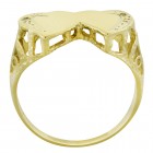 0.02 Carat Round Cut Diamond Heart Ring 14K Yellow Gold