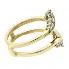 0.75 Carat Round Cut Diamonds Vintage Ring Insert 14K Yellow Gold