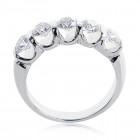 1.45 Carat Round Brilliant 5 Stone Diamond Wedding Ring Platinum