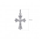 14K White Gold Crucifix Pendant Made In Italy 