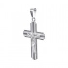 14K White Gold Crucifix Pendant Made In Italy