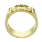 10K Yellow Gold Claddagh Ring with 0.08Ct Diamond Accents