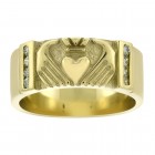 10K Yellow Gold Claddagh Ring with 0.08Ct Diamond Accents
