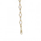 4.00 Carat Opal Bracelet And 0.10 Carat Diamond Accents in 14K Yellow Gold