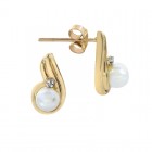 4mm Fresh Water Pearl Stud Earrings 14K Yellow Gold