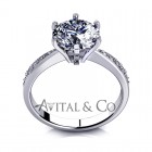 2.00 Carat Round Cut Simulated Diamond Engagement Ring 14k White Gold 