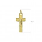 14K Yellow Gold Crucifix Pendant Made In Italy 