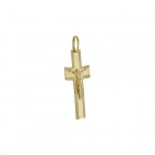 14K Yellow Gold Crucifix Pendant Made In Italy 