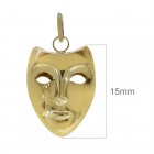 14K Yellow Gold Theater Crying Mask 3D Vintage Charm