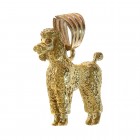 14K Yellow Gold Poodle Dog 3D Vintage Charm