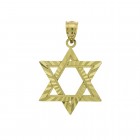 14K Yellow Gold Carved Magen David The Star of David