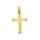 14K Yellow Gold Religious Cross Pendant Italy