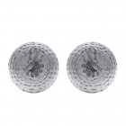14K White Gold Button Earrings made in Italy