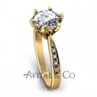 1.50 carat Round Cut Simulated Diamond Engagement Ring 14K Yellow Gold 
