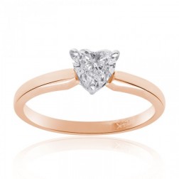 0.50 Carat CZ Heart Shape Engagement Ring 14k Rose Gold