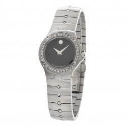 Movado Museum Sport Edition Stainless Steel Ladies Watch Custom Diamond Bezel 84 G4 1851