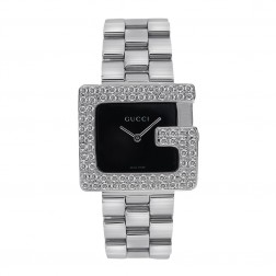 Gucci 3600 "G" Watch in Stainless Steel with Custom Set Diamonds 