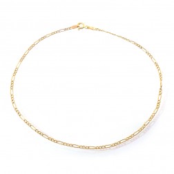 14K Yellow Gold Classic Figaro Link Ankle Bracelet
