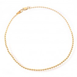 14K Yellow Gold Ball Link Chain Ankle Bracelet