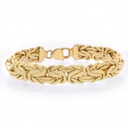 11.5mm 14k Yellow Gold Byzantine Bracelet