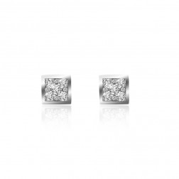 1.00 Carat Diamond Stud Earrings 14K White Gold