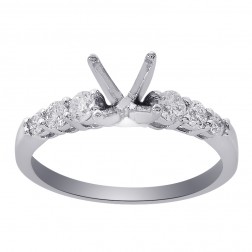 0.40 Carat Round Diamond Engagement Ring Semi-Mounting 14K White Gold
