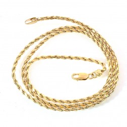 14K Yellow Gold 18 Inch Rope Chain 6.4 Grams