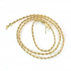 14K Yellow Gold 18 Inch Rope Chain 8.5 Grams 