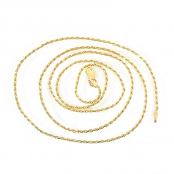 14K Yellow Gold 24 Inch Rope Chain 5.1 Grams 