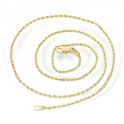 14K Yellow Gold 16 Inch Rope Chain 3.3 Grams 