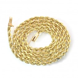 14K Yellow Gold 24 Inch Rope Chain 32.7 Grams