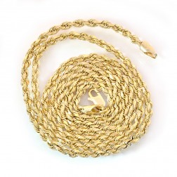 14K Yellow Gold 24 Inch Rope Chain 19.3 Grams 