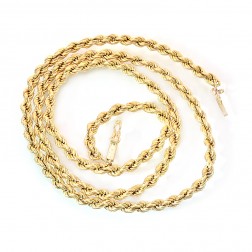 14K Yellow Gold 18 Inch Rope Chain 6.4 Grams 
