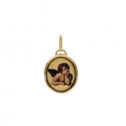 14K Yellow Gold Botticelli Putti Angel Made In Italy Charm