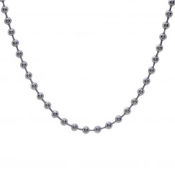 Bead Chain Necklace 14K White Gold 24" 38.3 Grams