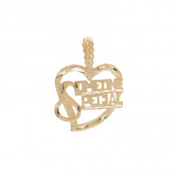 "Someone Special" Heart Pendant 14K Yellow Gold Diamond Cut