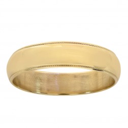 5.6mm 14K Yellow Gold Comfort Fit Mens Wedding Band Ring