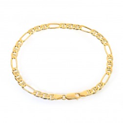 5.0mm 14K Yellow Gold Figarucci Link Chain Bracelet