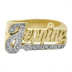 0.10 Carat Diamond 'Jeanine' Vintage Ring 14K Two Tone Gold 