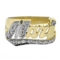 0.15 Carat Diamond 'Mari' Vintage Ring 14K Two Tone Gold 