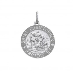 925 Sterling Silver Saint Christopher Medal Pendant