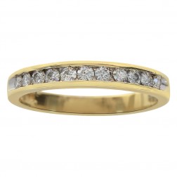 0.30 Carat Ladies Round Cut Diamond Wedding Band Ring 10K Yellow Gold